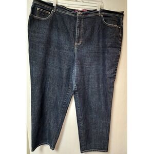 Gloria Vanderbilt Amanda Straight Fit Jeans Women's Sz 24W Dark Blue
